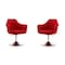 Manhattan Comfort Kinsey Adjustable Height Swivel Accent Chair in Red and Polished Chrome, PK2 2-AC039-RD - alternate 1